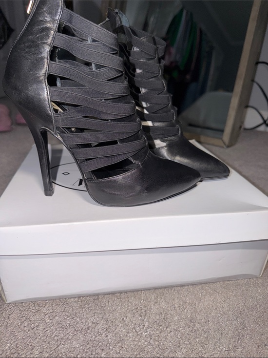 Steve Madden Shoes - Steve Madden Black Strappy Pointed High-Heel Booties